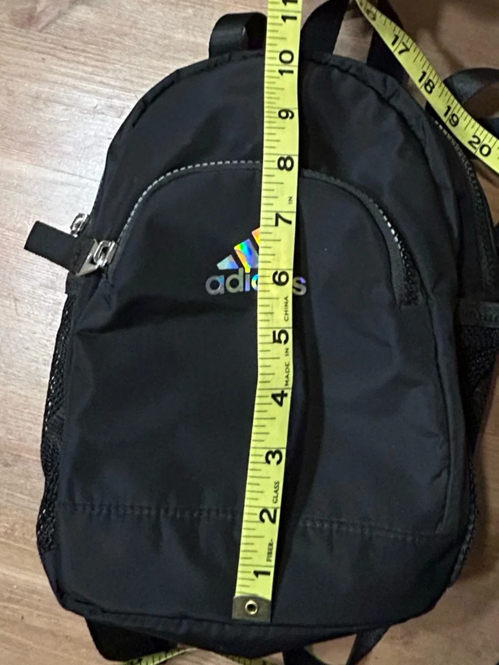 adidas Black Mini Backpack with Iridescent Logo - Picture 6 of 10
